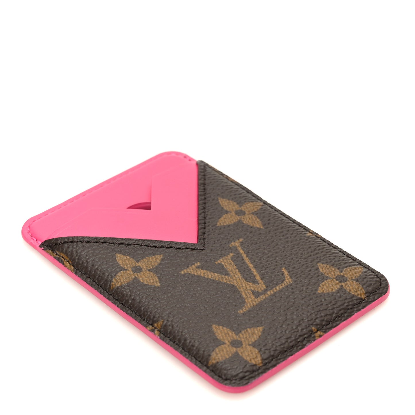 Monogram Macassar Magnetic Card Holder Pondichery Pink