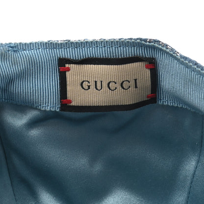 Gucci Canvas Lame GG Monogram Rush Baseball Hat M Blue Silver 8 of 12