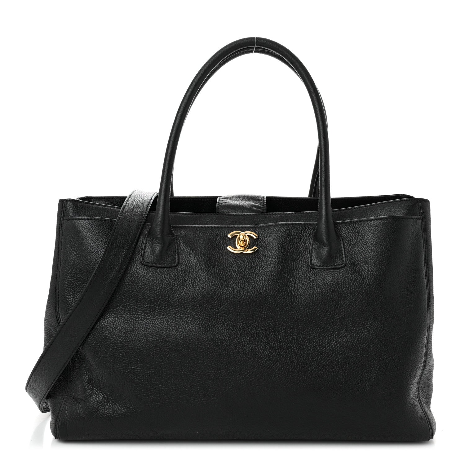 Chanel Calfskin Cerf Executive Shopper Tote Black 1 of 12