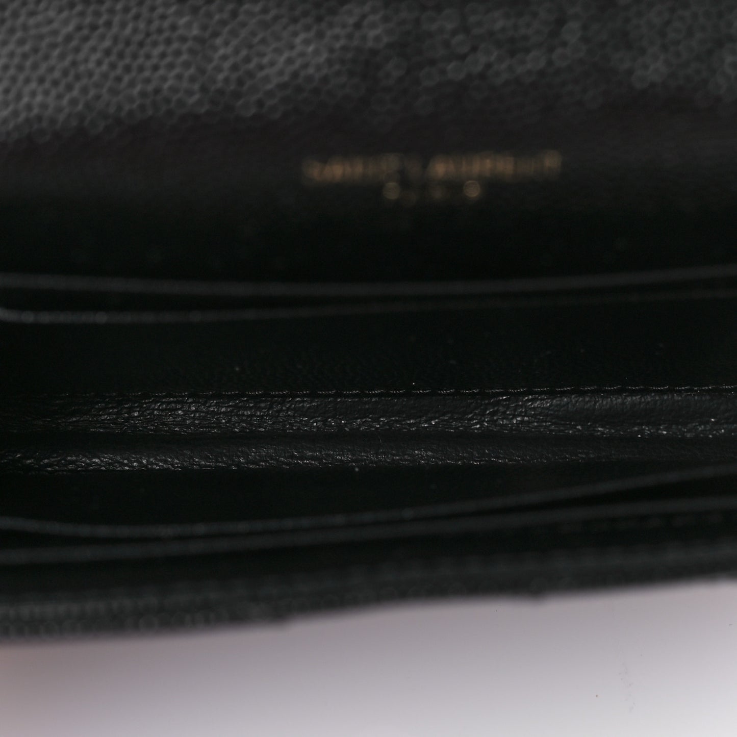 Grain De Poudre Matelasse Chevron Small Monogram Envelope Wallet Black