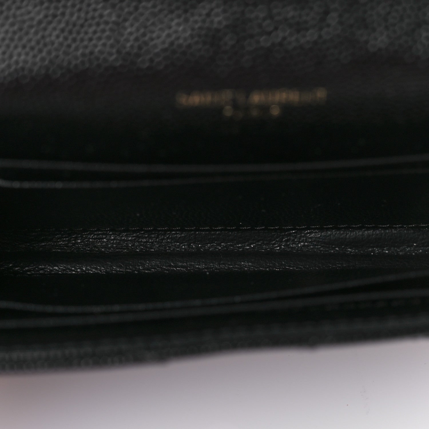 Saint Laurent Grain De Poudre Matelasse Chevron Small Monogram Envelope Wallet Black 5 of 9