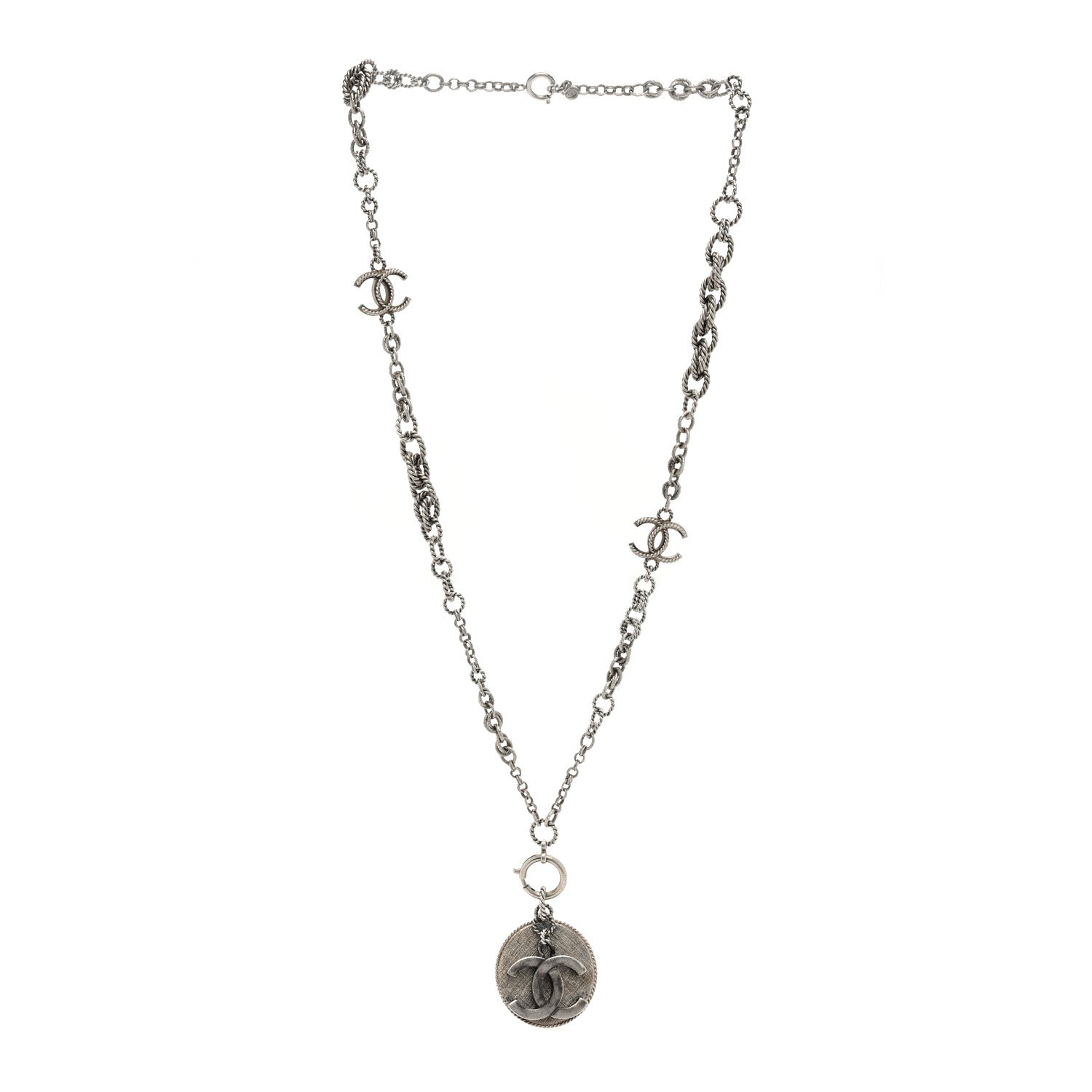 Chanel Medallion CC Chain Necklace Ruthenium 3 of 4