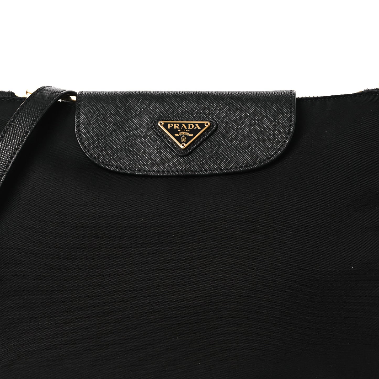 Tessuto Nylon Saffiano Crossbody Bag Black