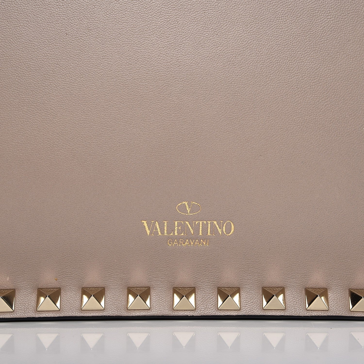 Valentino Garavani Nappa Rockstud Wristlet Clutch Poudre 7 of 8