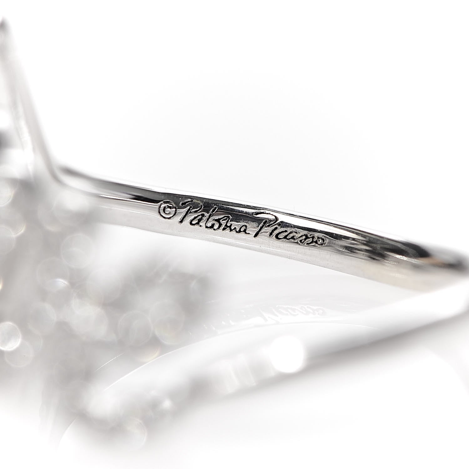 Tiffany 18K White Gold Diamond Paloma's Graffiti Love Ring 47 4 4 of 6