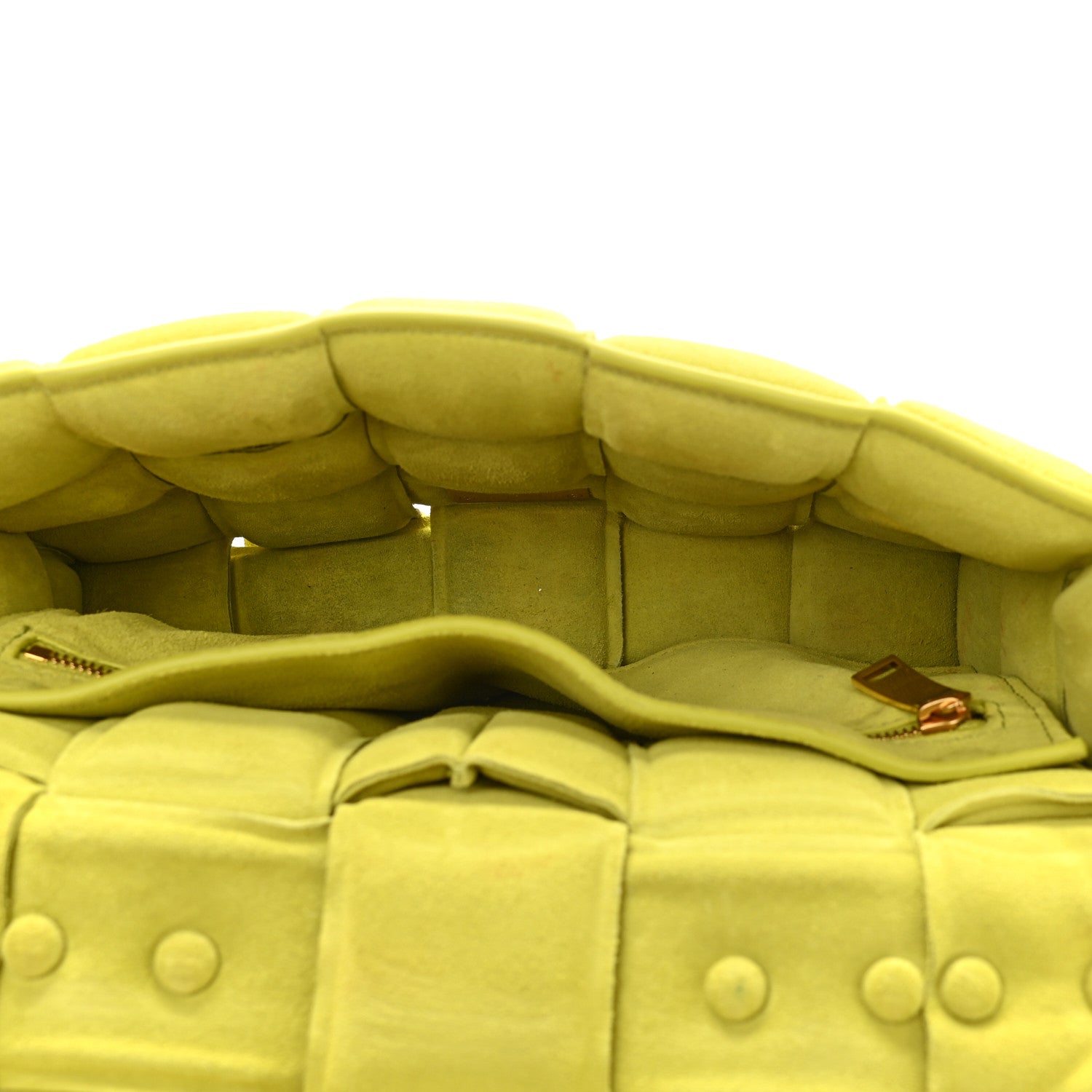 Bottega Veneta Suede Maxi Intrecciato Padded Chain Cassette Crossbody Bag Kiwi 5 of 13