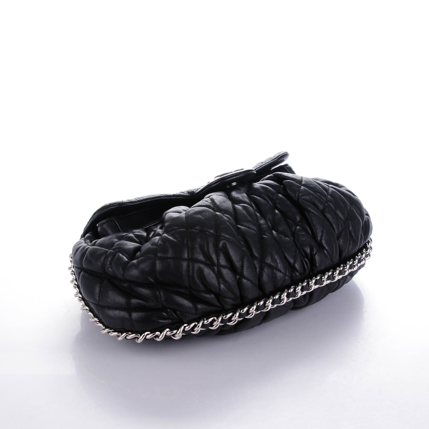 Chanel Washed Lambskin Quilted Medium Chain Around Messenger Black 4 of 7