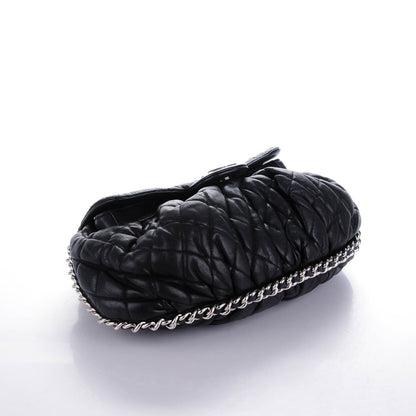 Chanel Washed Lambskin Quilted Medium Chain Around Messenger Black 4 of 7