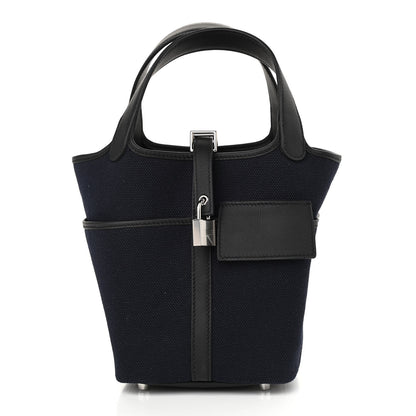 Hermes Toile Goeland Swift Cargo Picotin Lock 18 Bleu Marine 1 of 11