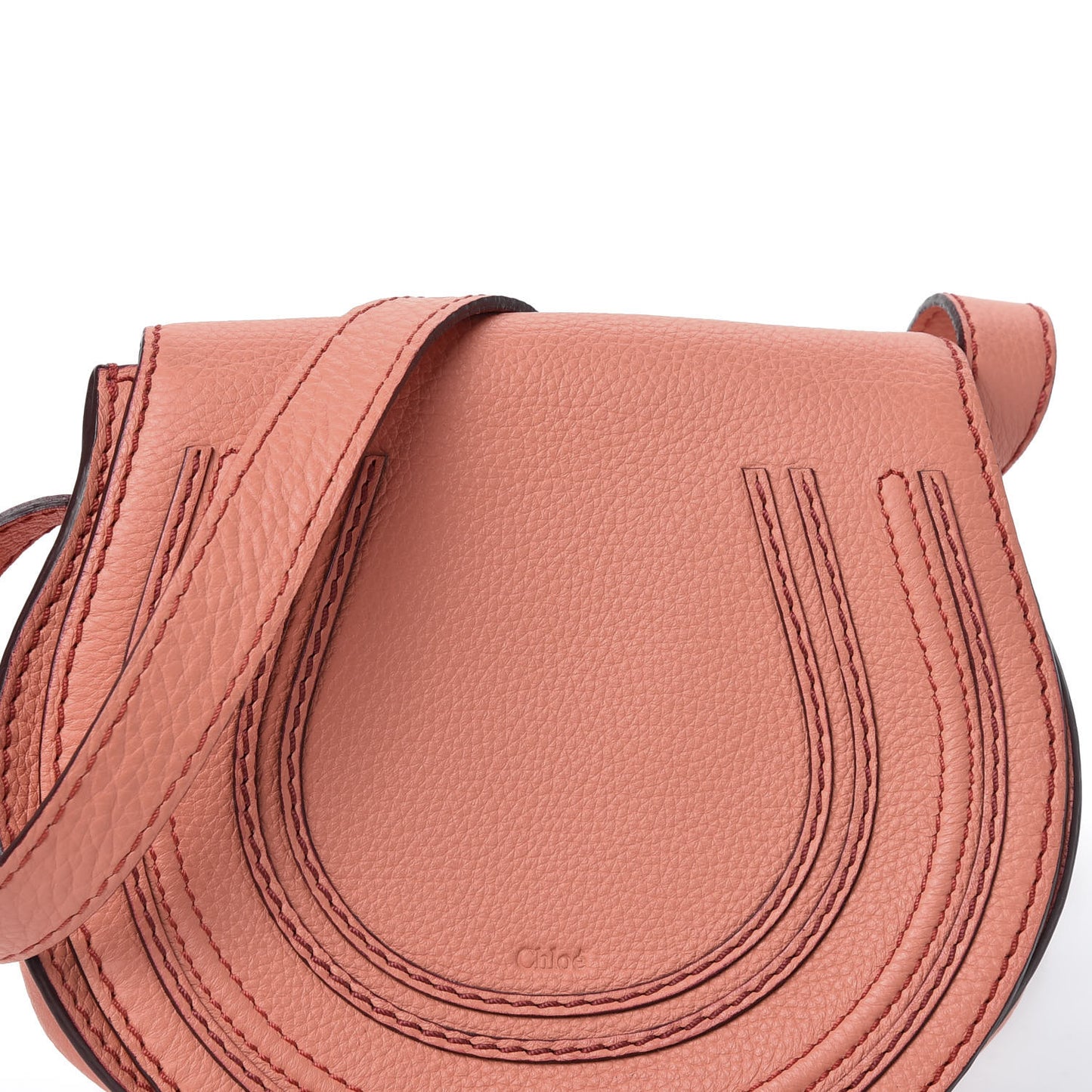 Calfskin Mini Marcie Round Crossbody Bag Coral Pop