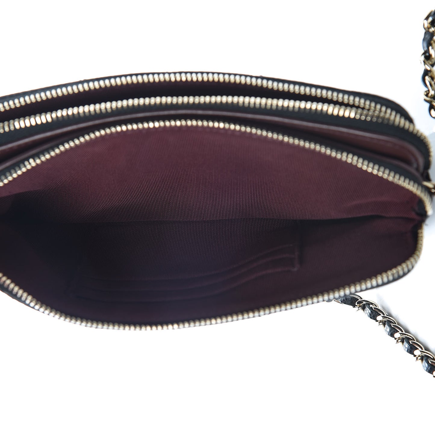 Caviar Quilted Small Clutch With Chain Black