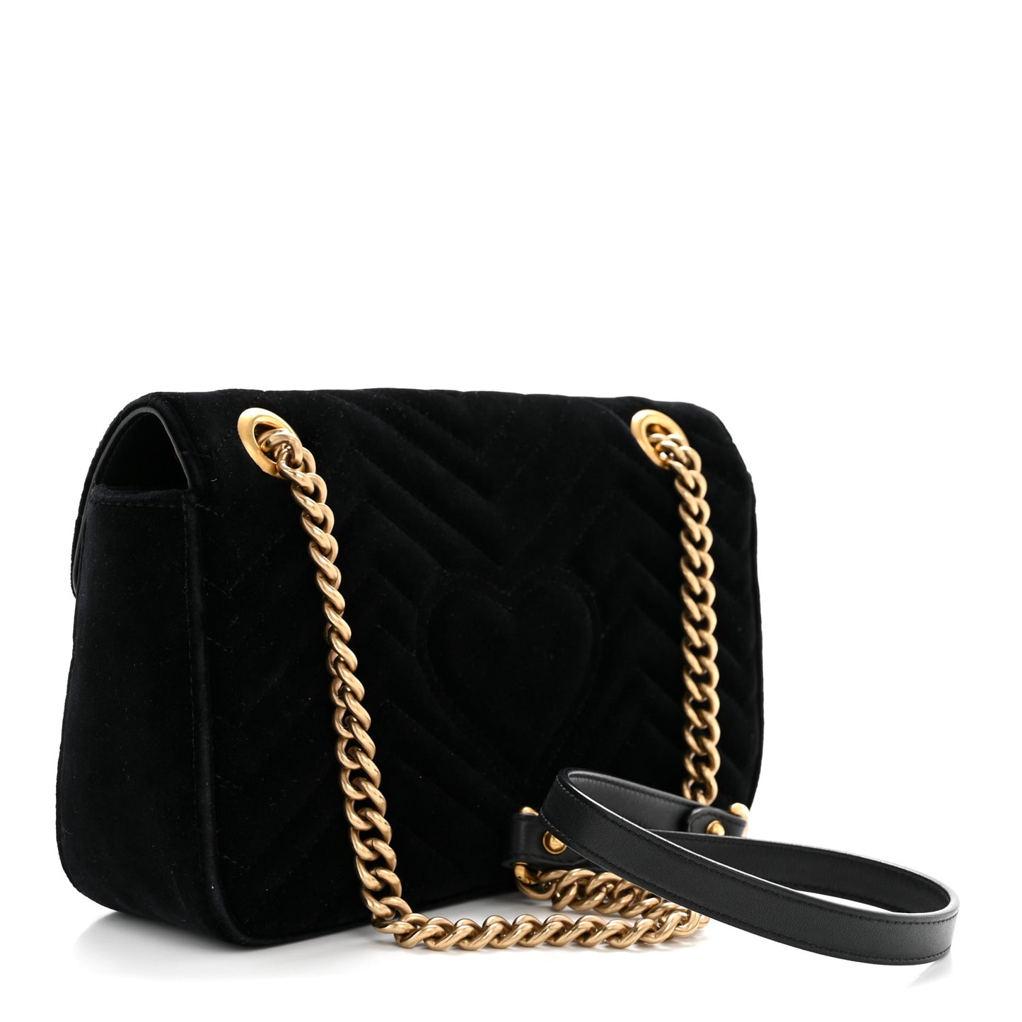 Velvet Matelasse Mini GG Marmont Shoulder Bag Black