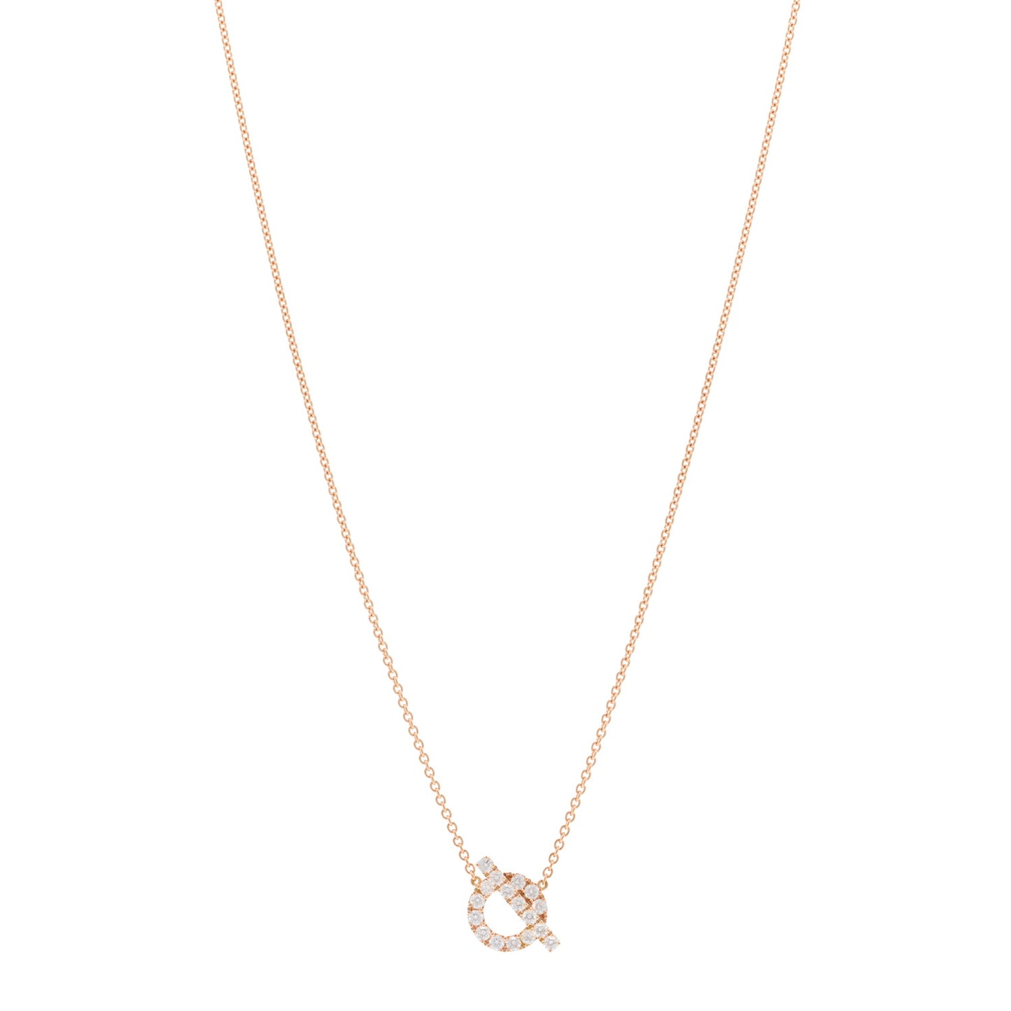 18K Rose Gold Diamond Finesse Pendant Necklace