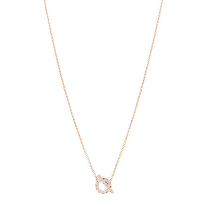 Hermes 18K Rose Gold Diamond Finesse Pendant Necklace 1 of 6