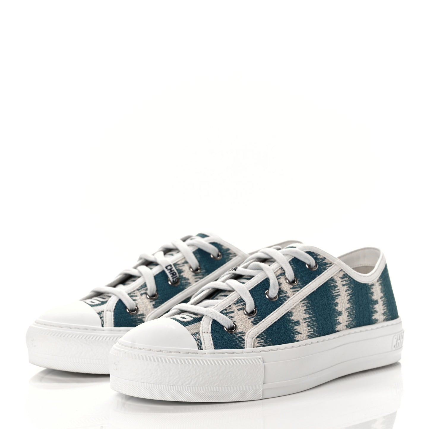 Cotton D-Stripes Walk'N'Dior Low Top Sneakers 38.5 Deep Indigo