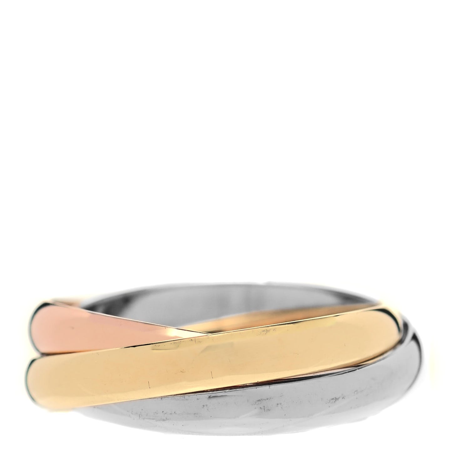 18K Pink Yellow White Gold Small Trinity Ring 53 6.25