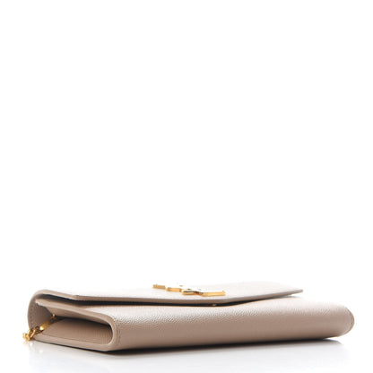 Saint Laurent Grain De Poudre Monogram Uptown Chain Wallet Nude Powder 4 of 9