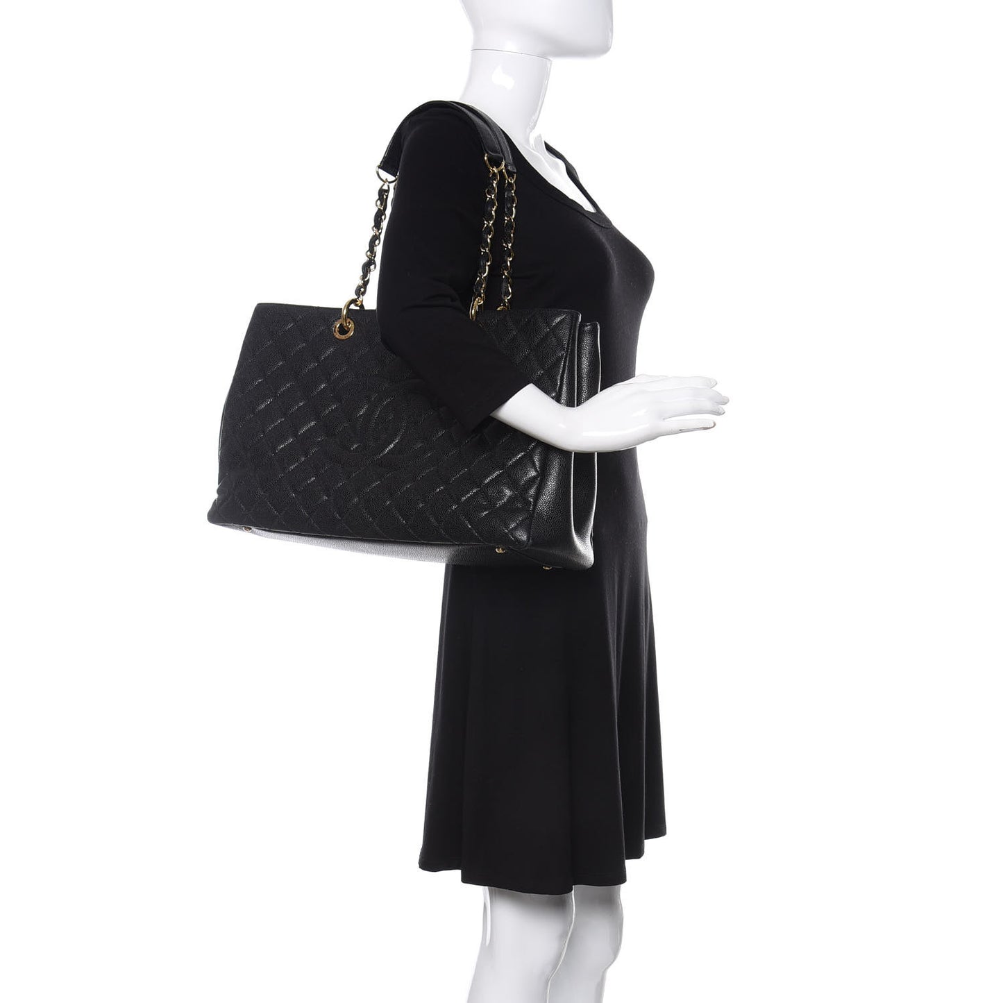 Caviar Quilted XL Grand Shopping Tote GST Black