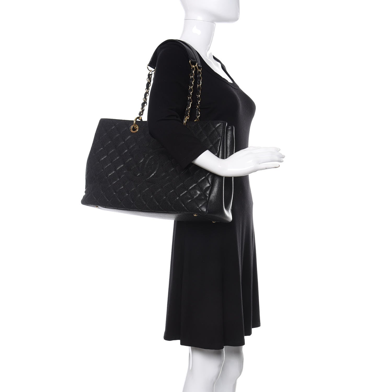 Chanel Caviar Quilted XL Grand Shopping Tote GST Black 2 of 10