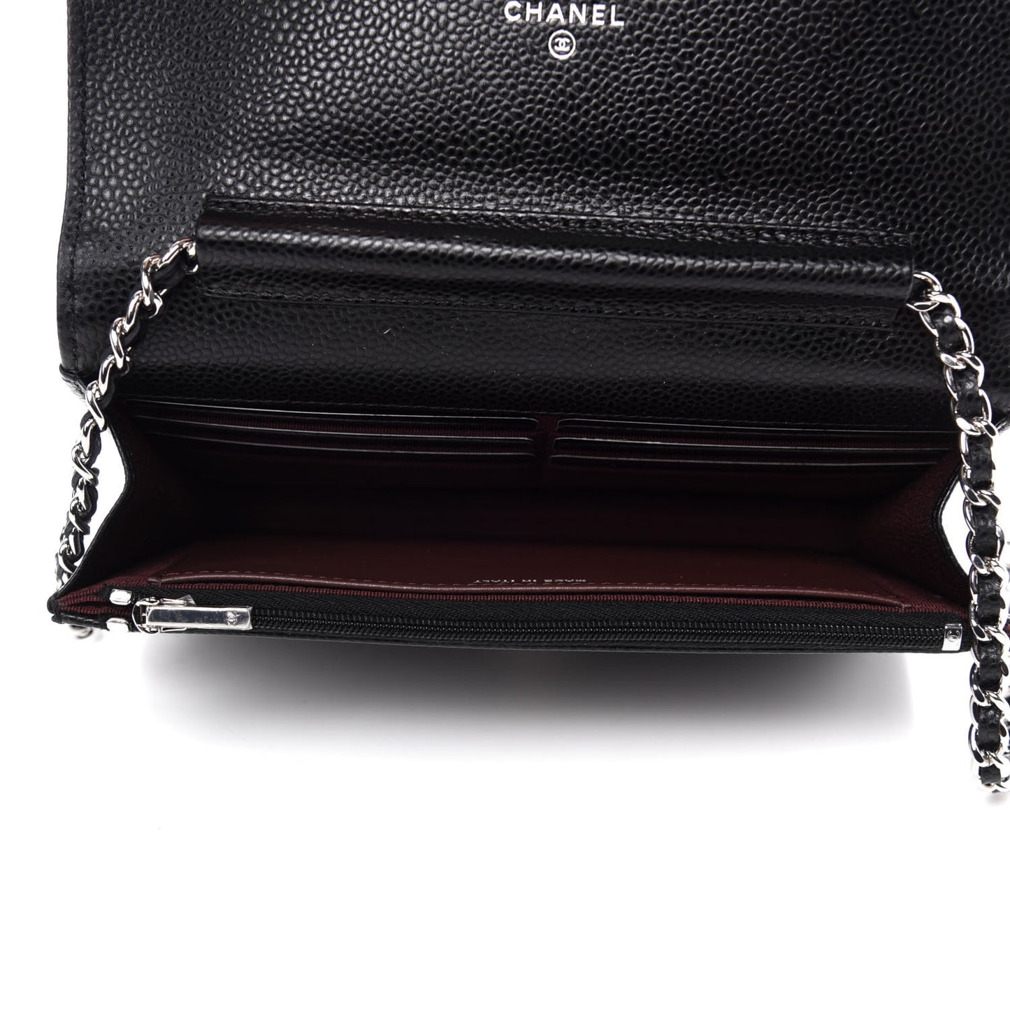 Caviar Quilted Wallet On Chain WOC Black