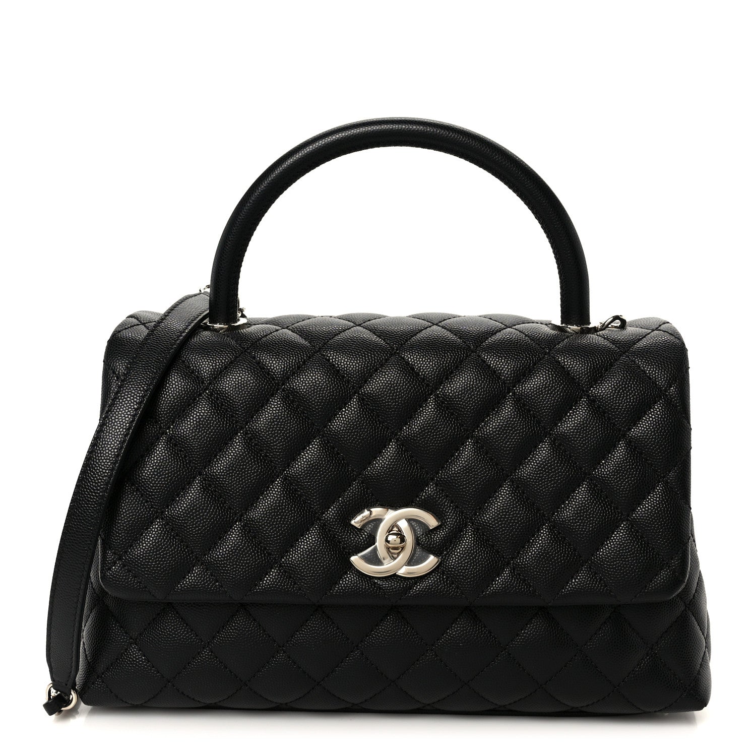 Chanel Caviar Quilted Small Coco Handle Flap Black 1 of 12