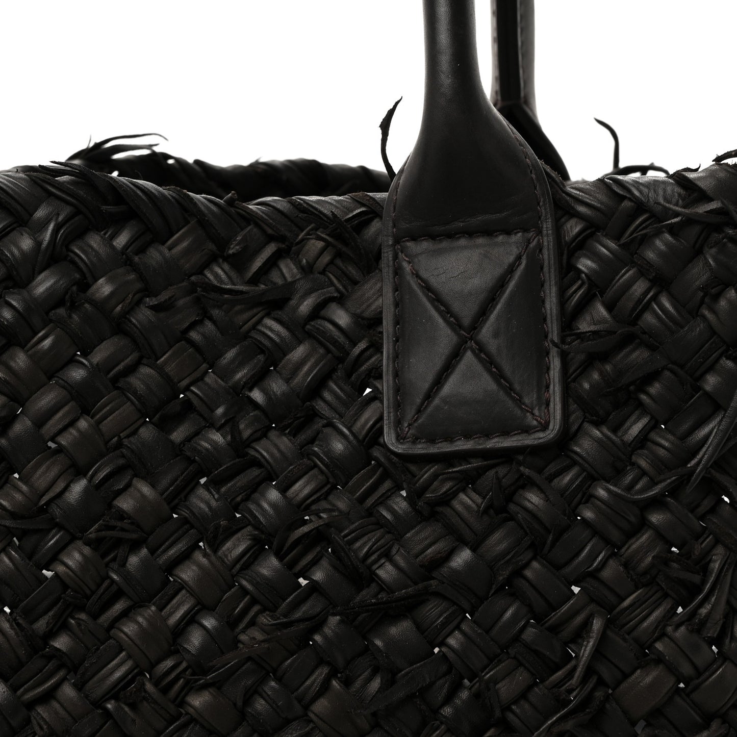 Chevre Intrecciato Fringe Netted Medium Cabat Tote