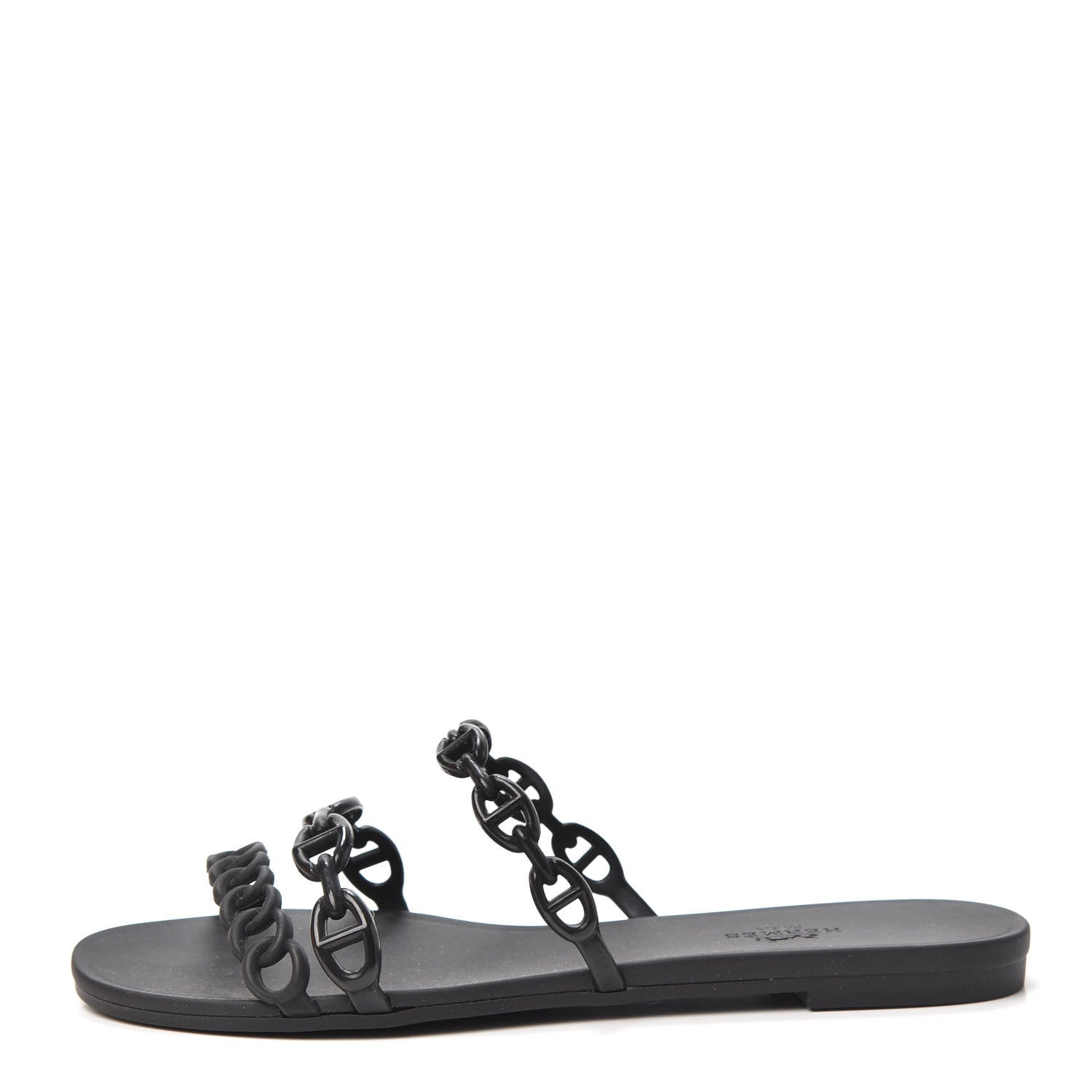 Hermes Rubber Chaine d'Ancre Rivage Sandals 37 Black 1 of 6