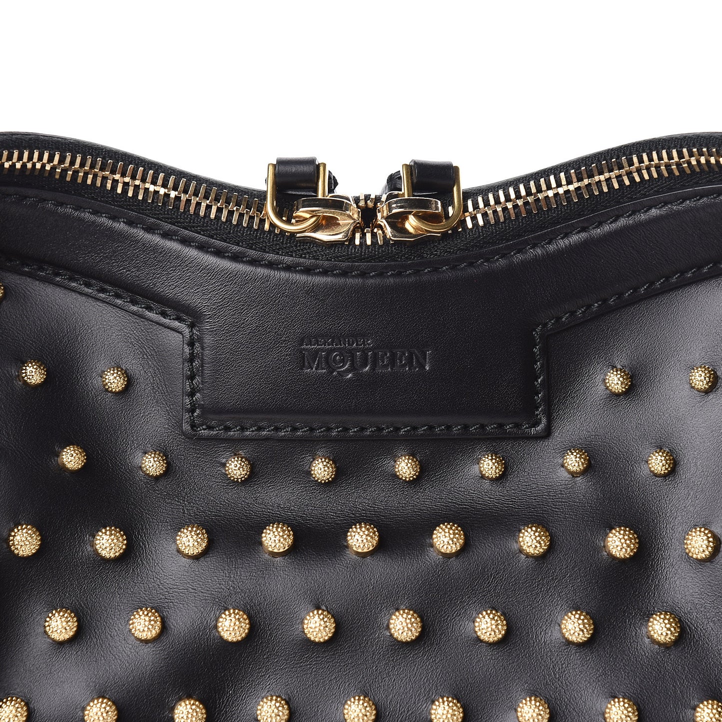 Calfskin Studded De Manta Clutch Black