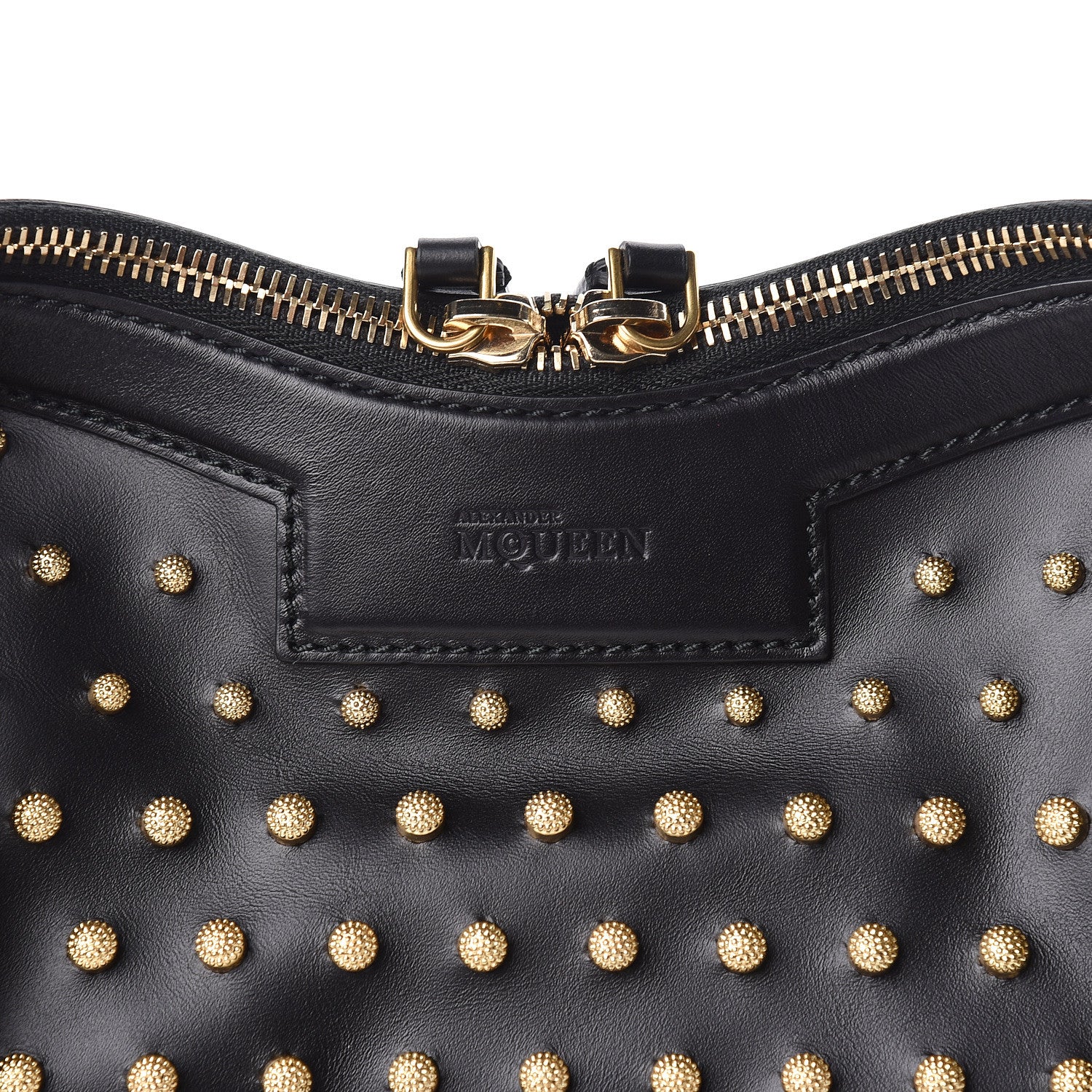 Alexander McQueen Calfskin Studded De Manta Clutch Black 10 of 10