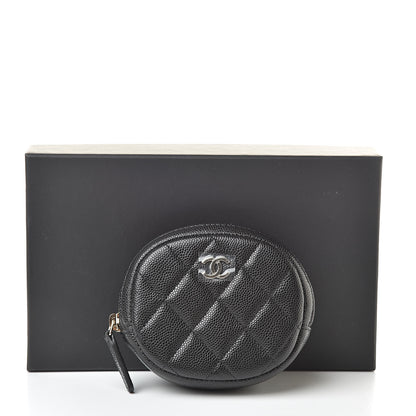 Chanel Caviar Quilted Zip Around Classic Coin Purse Black 8 of 8