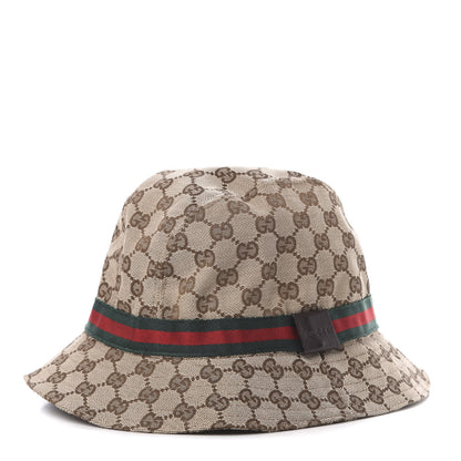 Gucci Monogram Web Bucket Hat L Brown 1 of 7