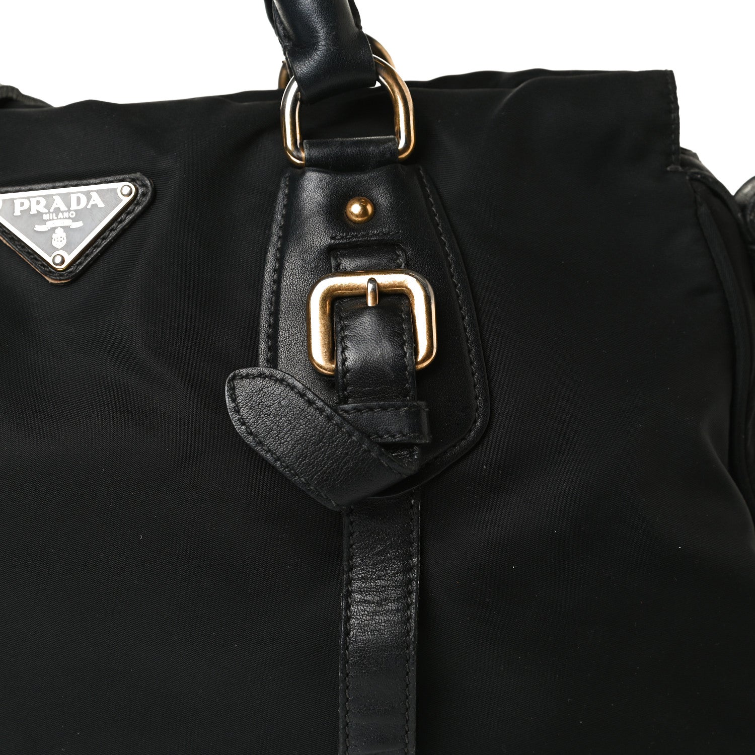 Prada Tessuto Nylon City Calfskin Shoulder Bag Black 11 of 21