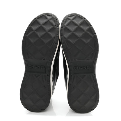 Chanel Velvet Calfskin Mixed Fibers CC Sneakers 36 Black 5 of 10