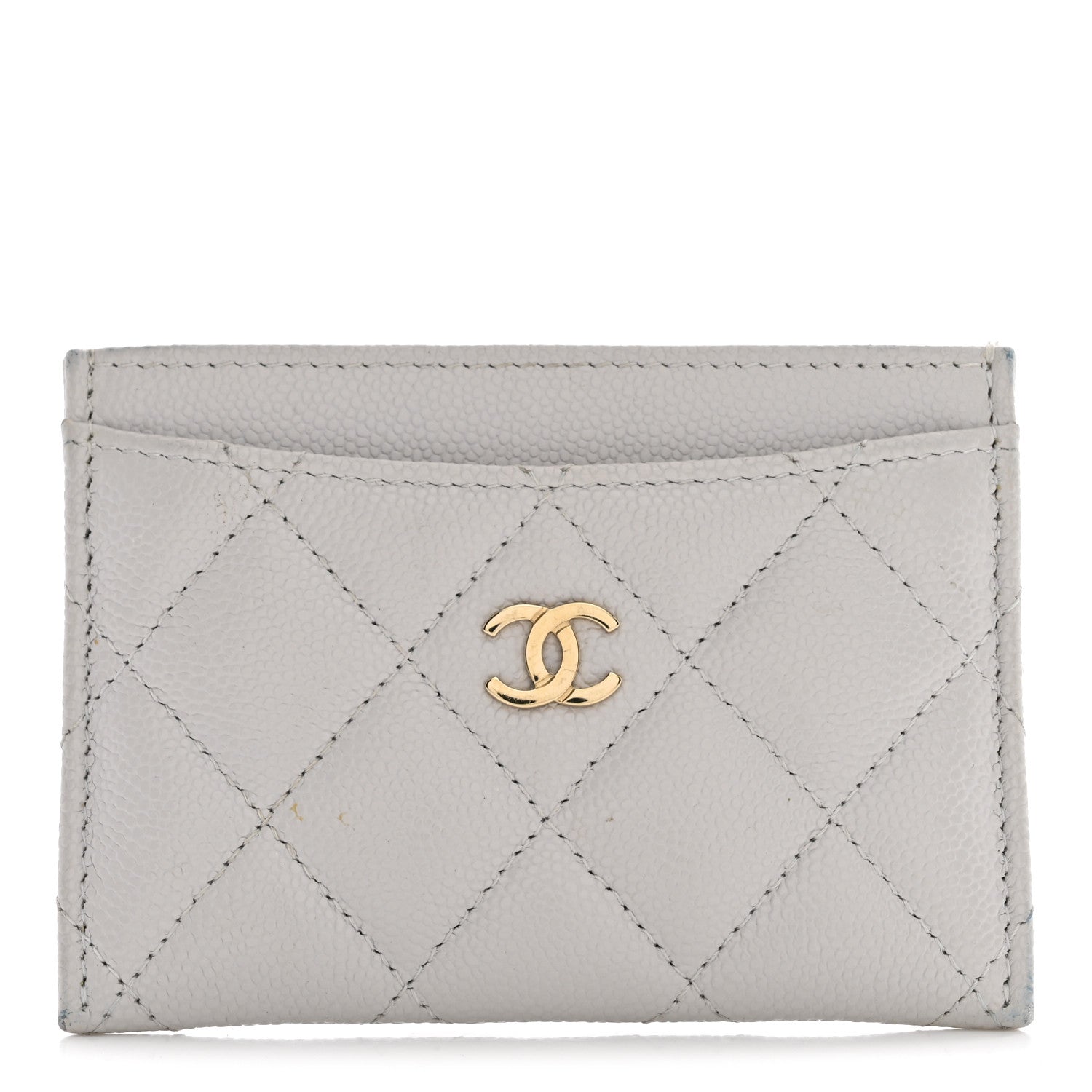 Chanel Caviar Quilted Card Holder Grey 1 of 9