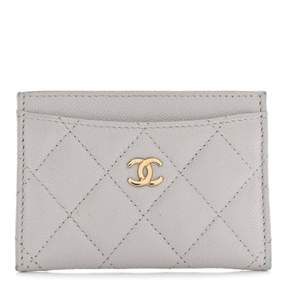 Chanel Caviar Quilted Card Holder Grey 1 of 9