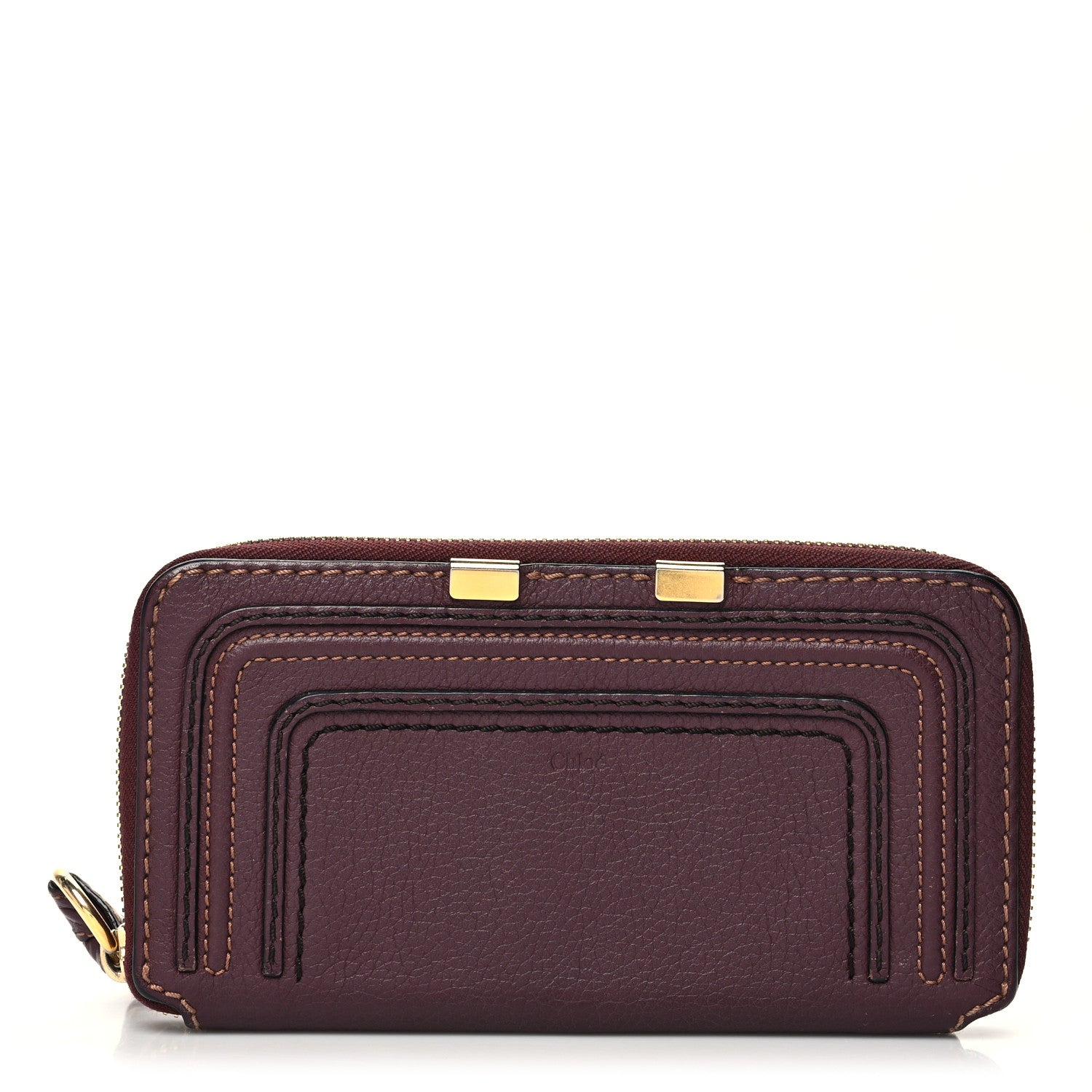 Chloe Grained Calfskin Marcie Long Zip Around Wallet Dark Velvet 1 of 13