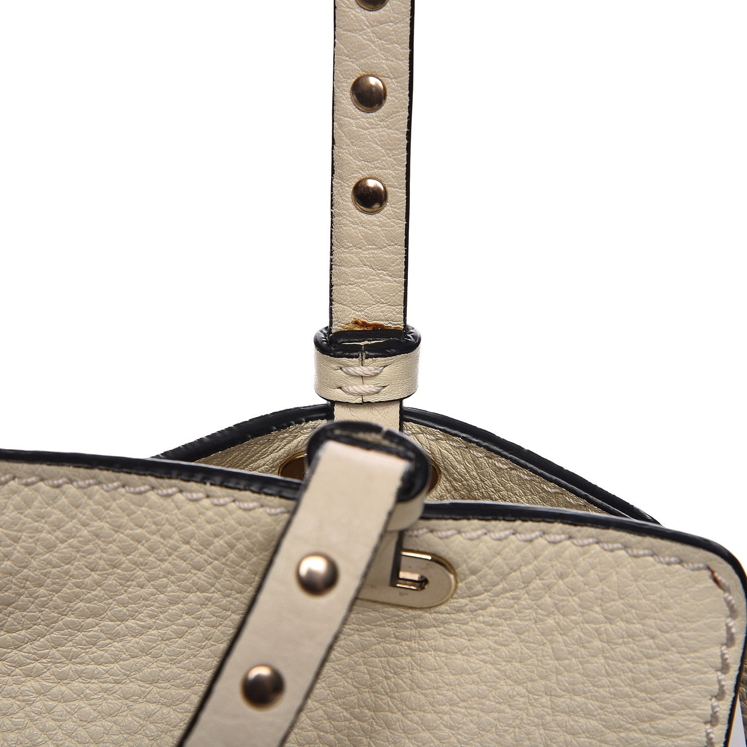 Valentino Garavani Alce Printed Calfskin Small Rockstud Tote Light Ivory 16 of 18