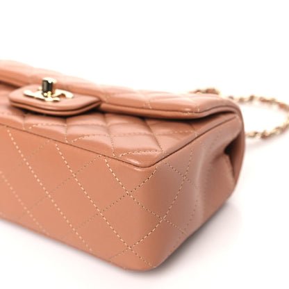 Chanel Lambskin Quilted Mini Rectangular Flap Brown 9 of 10