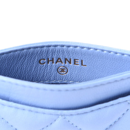 Chanel Lambskin Quilted Card Holder Light Blue 4 of 4