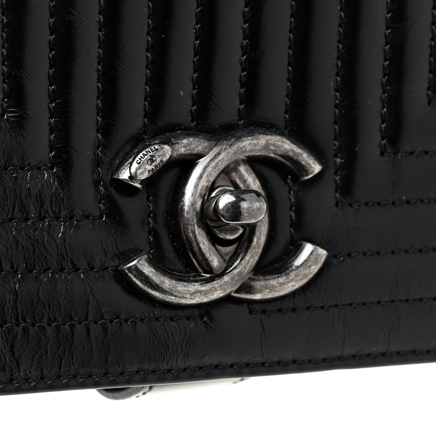 Chanel Glazed Calfskin Quilted Medium Korean Garden Flap Black 13 of 14