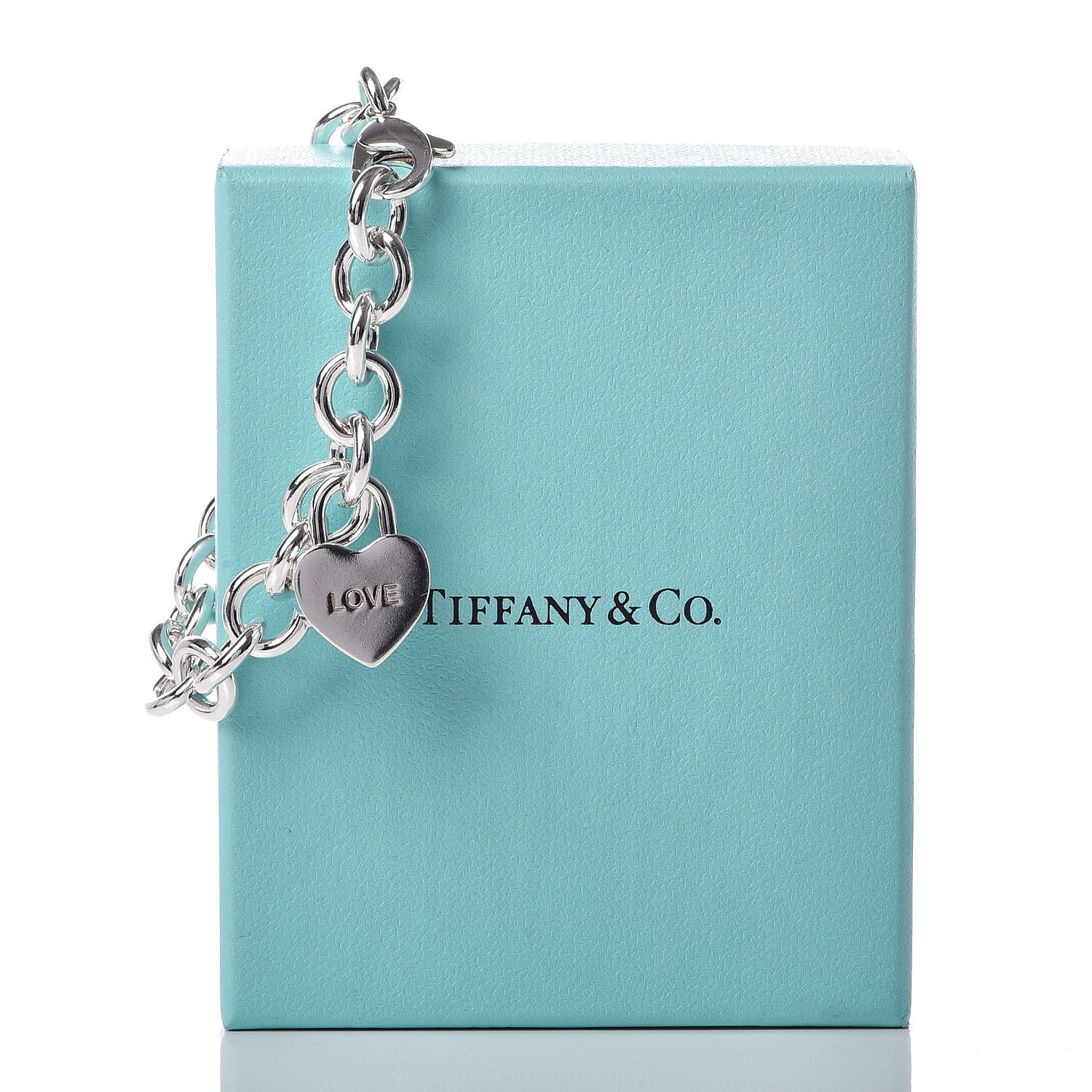 Sterling Silver Heart Love Charm Bracelet