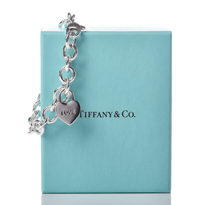 Tiffany Sterling Silver Heart Love Charm Bracelet 8 of 8