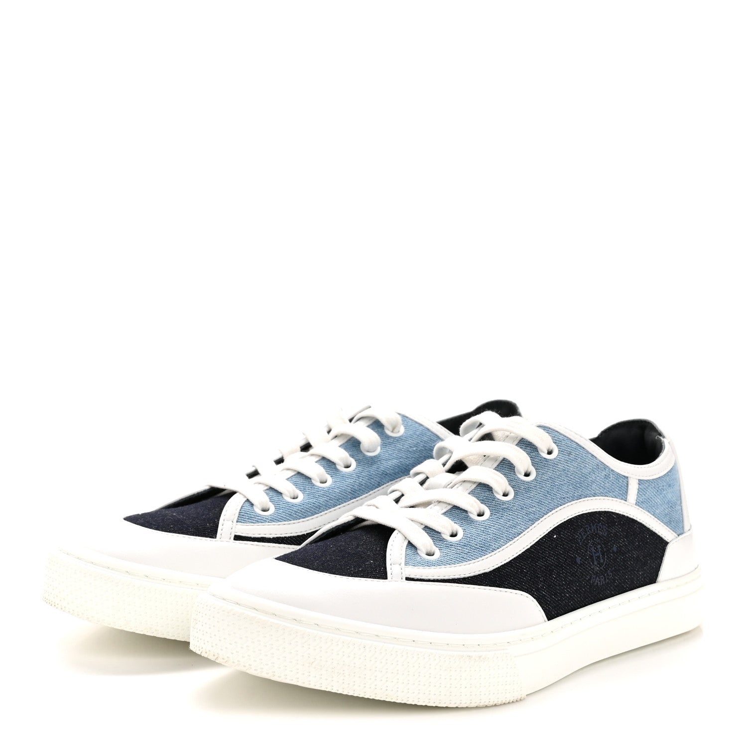 Hermes Denim Calfskin Womens Get Sneakers 40 Bleu Brut 4 of 10