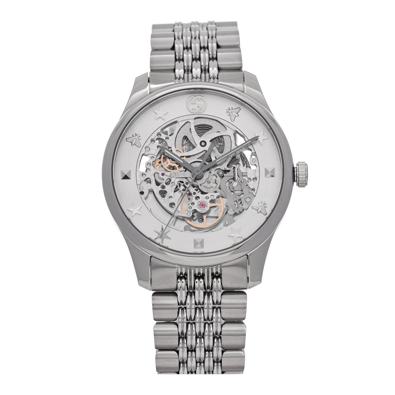 Gucci Stainless Steel 40mm G-Timeless Skeleton Charm Automatic Watch 1 of 5