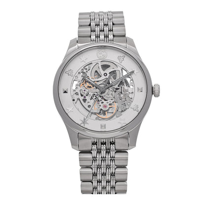 Gucci Stainless Steel 40mm G-Timeless Skeleton Charm Automatic Watch 1 of 5