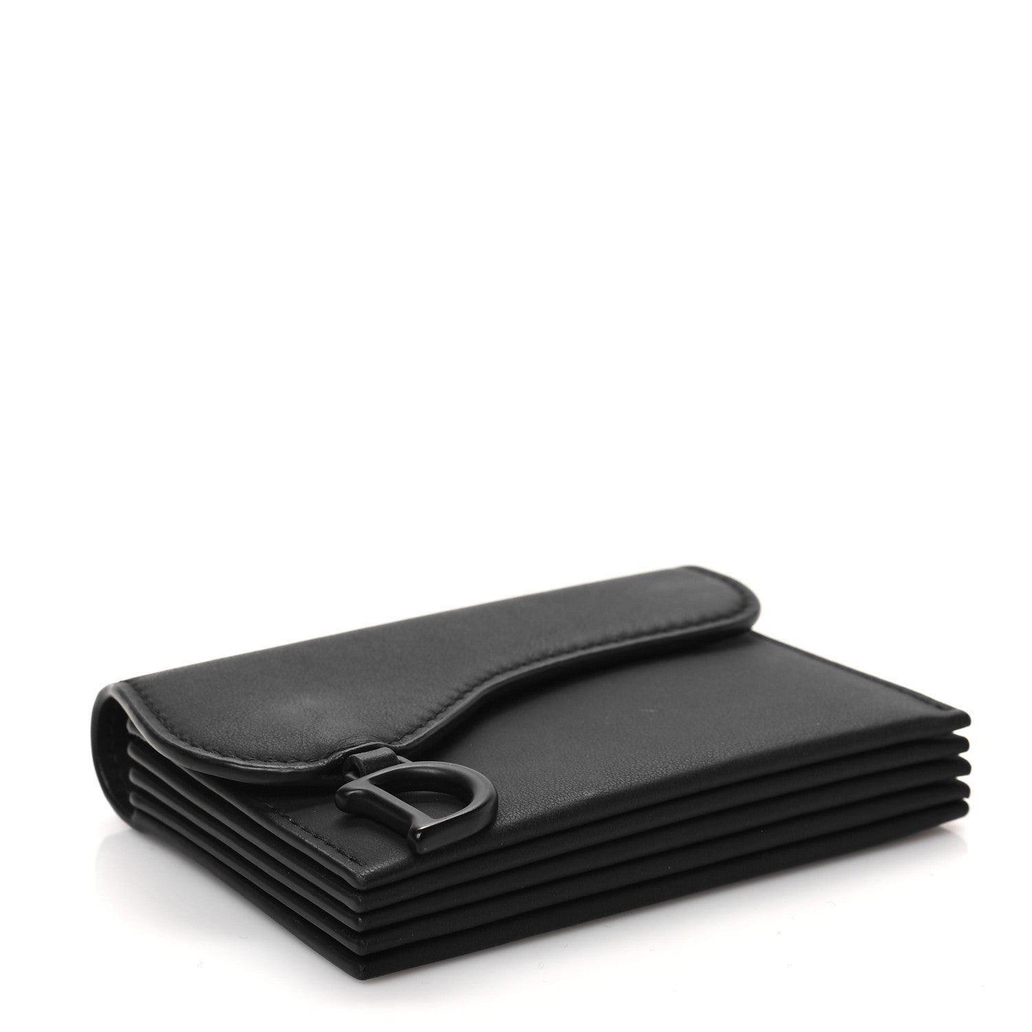 Christian Dior Ultra Matte Calfskin Saddle 5-Gusset Card Holder Black 4 of 6
