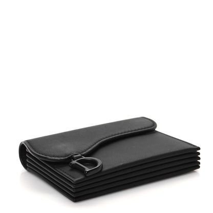 Christian Dior Ultra Matte Calfskin Saddle 5-Gusset Card Holder Black 4 of 6