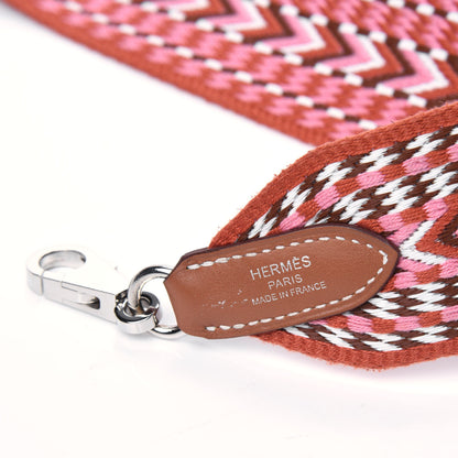 Hermes Toile Swift 50mm Sangle Allegro Shoulder Strap Rose Confetti White Gold 8 of 9