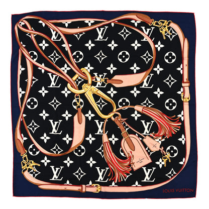 Louis Vuitton Silk Wool All That Straps Shawl Black 1 of 3