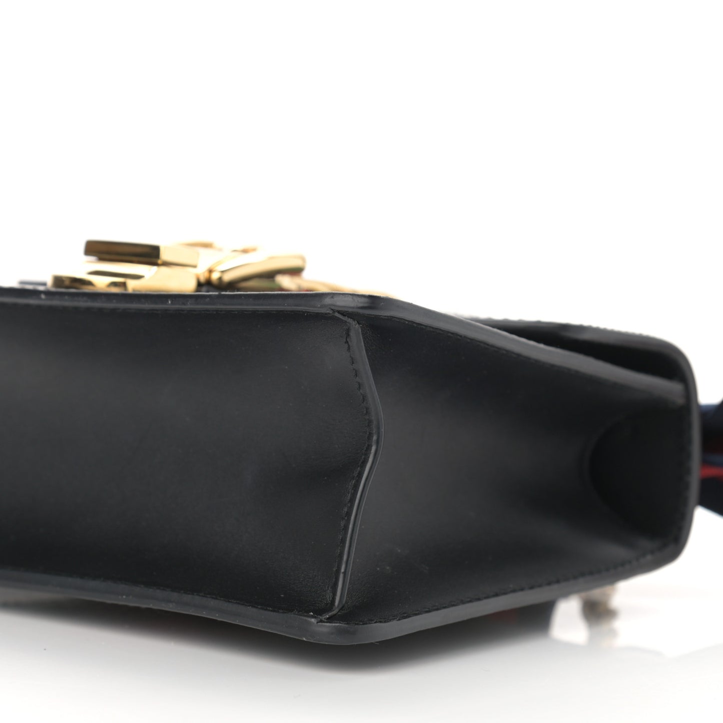 Calfskin Mini Sylvie Chain Shoulder Bag Black